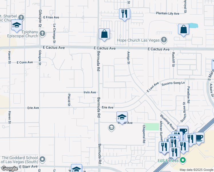 map of restaurants, bars, coffee shops, grocery stores, and more near 442 Staghorn Pass Avenue in Las Vegas