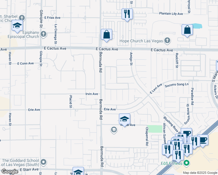 map of restaurants, bars, coffee shops, grocery stores, and more near 442 Staghorn Pass Avenue in Las Vegas