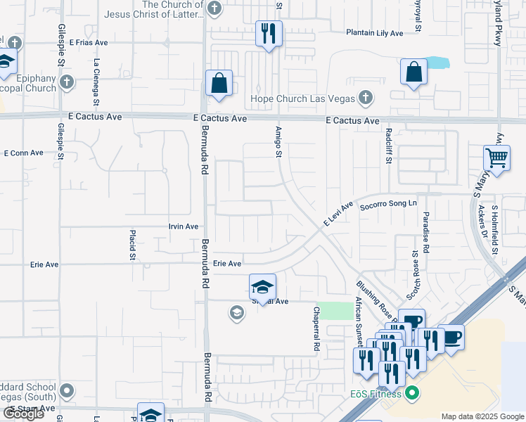 map of restaurants, bars, coffee shops, grocery stores, and more near 564 Staghorn Pass Avenue in Las Vegas
