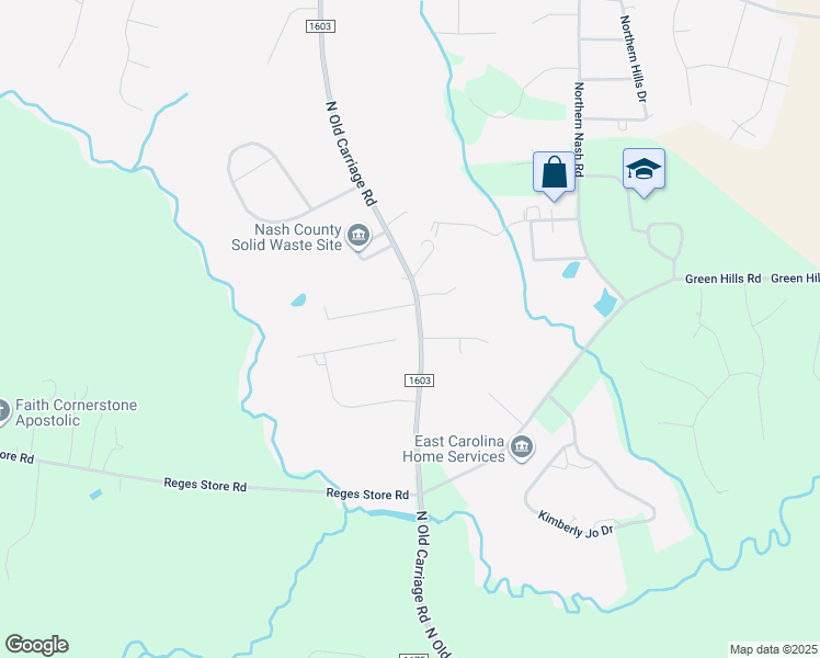 map of restaurants, bars, coffee shops, grocery stores, and more near 3326 Oak Leaf Drive in Rocky Mount