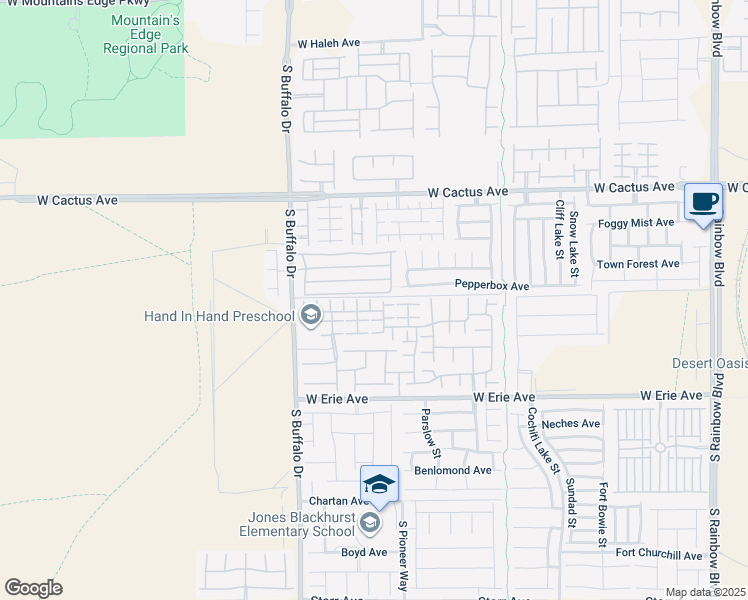 map of restaurants, bars, coffee shops, grocery stores, and more near 7604 Eastham Bay Avenue in Las Vegas