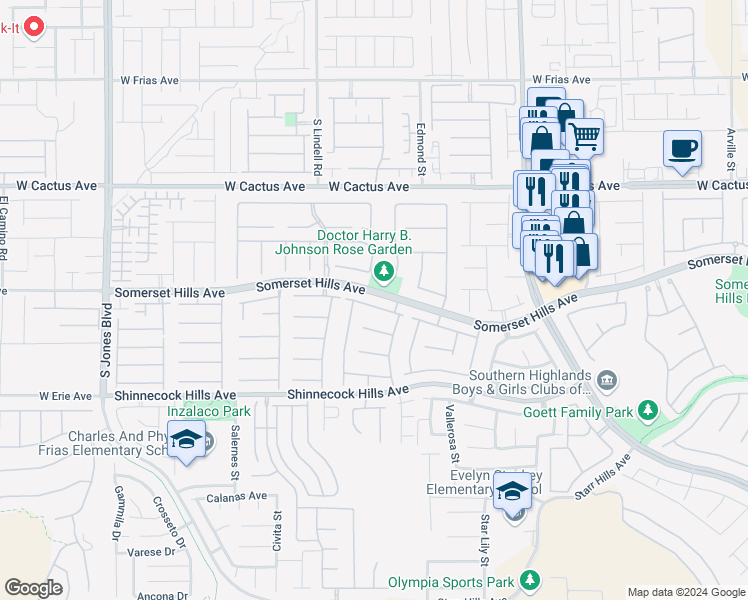 map of restaurants, bars, coffee shops, grocery stores, and more near 5354 Altadonna Avenue in Las Vegas