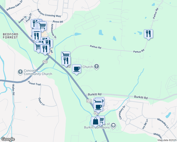 map of restaurants, bars, coffee shops, grocery stores, and more near 6944 Nolensville Pike in Brentwood