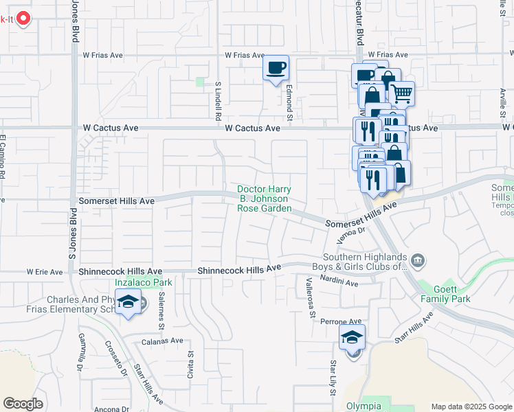 map of restaurants, bars, coffee shops, grocery stores, and more near 5354 Altadonna Avenue in Las Vegas