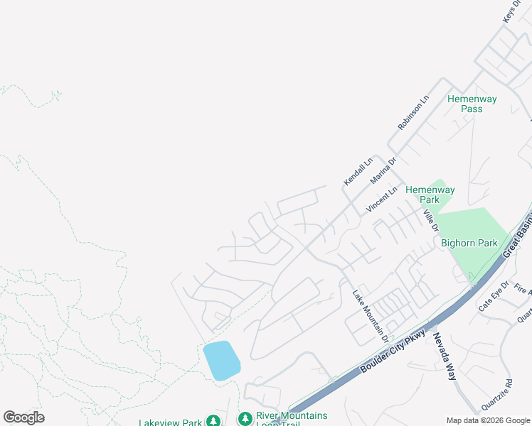 map of restaurants, bars, coffee shops, grocery stores, and more near 509 Lake Havasu Lane in Boulder City