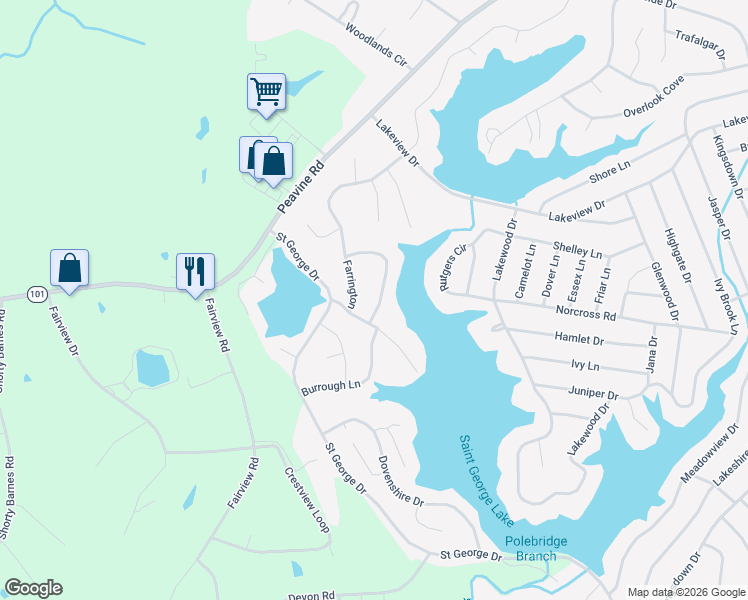 map of restaurants, bars, coffee shops, grocery stores, and more near 114 Delbridge Lane in Crossville
