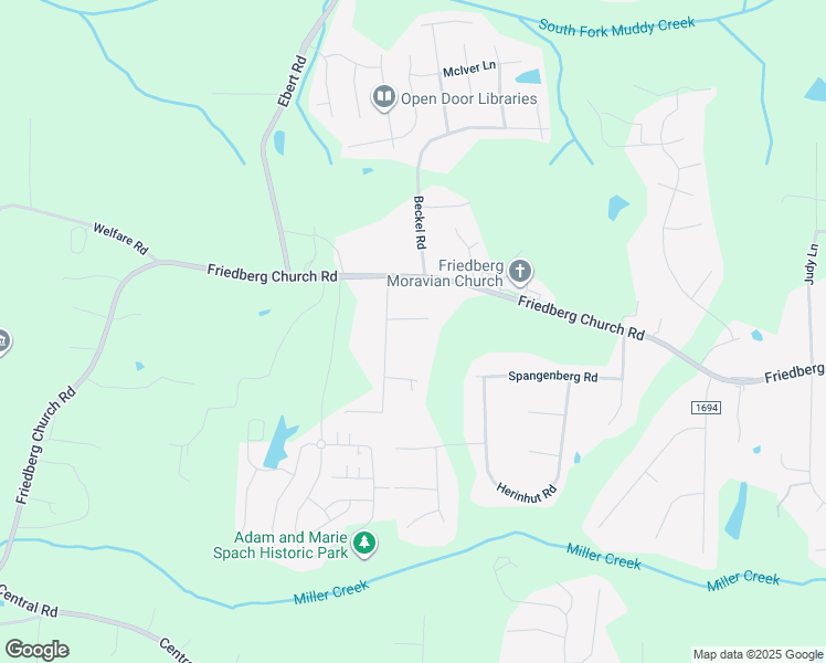 map of restaurants, bars, coffee shops, grocery stores, and more near 148 Cottonwood Court in Winston-Salem