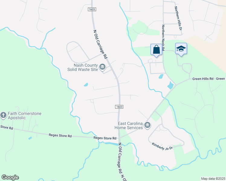 map of restaurants, bars, coffee shops, grocery stores, and more near 3320 Oak Leaf Drive in Rocky Mount