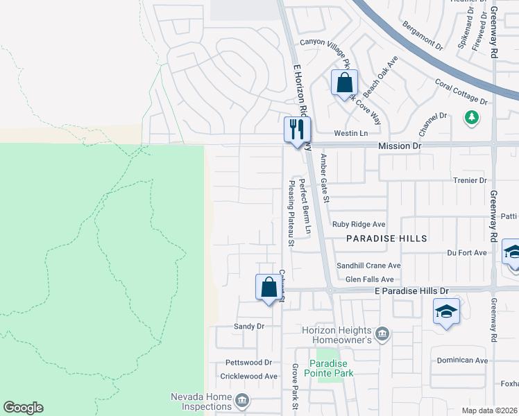 map of restaurants, bars, coffee shops, grocery stores, and more near 47 Desert Sunflower Circle in Henderson