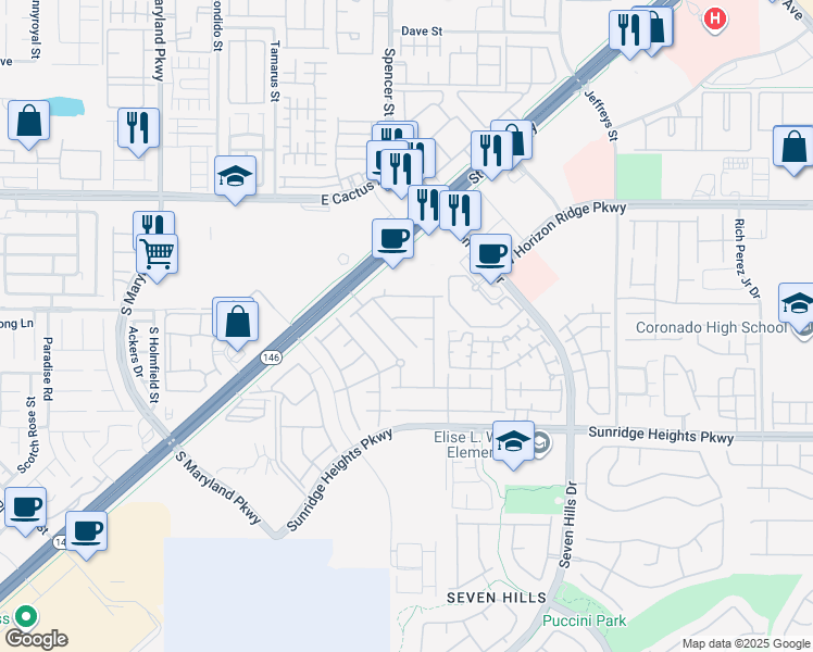 map of restaurants, bars, coffee shops, grocery stores, and more near 930 Bayberry Ridge Street in Henderson