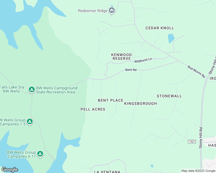 map of restaurants, bars, coffee shops, grocery stores, and more near 1565 Bent Road in Wake Forest