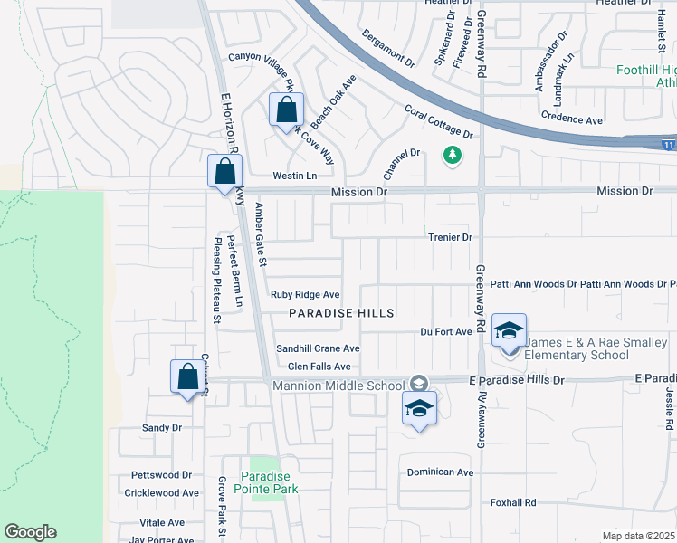 map of restaurants, bars, coffee shops, grocery stores, and more near 194 Emerald Mountain Avenue in Henderson
