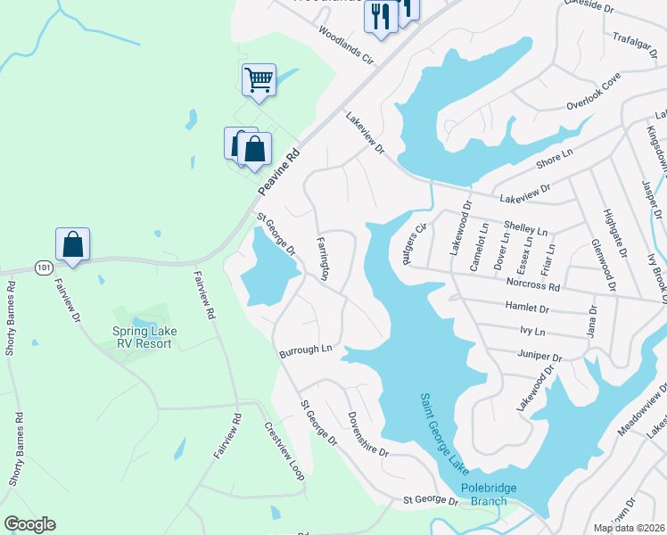 map of restaurants, bars, coffee shops, grocery stores, and more near 110 Farrington Road in Crossville