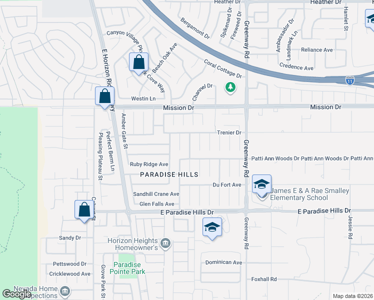 map of restaurants, bars, coffee shops, grocery stores, and more near 1031 Cat Creek Court in Henderson