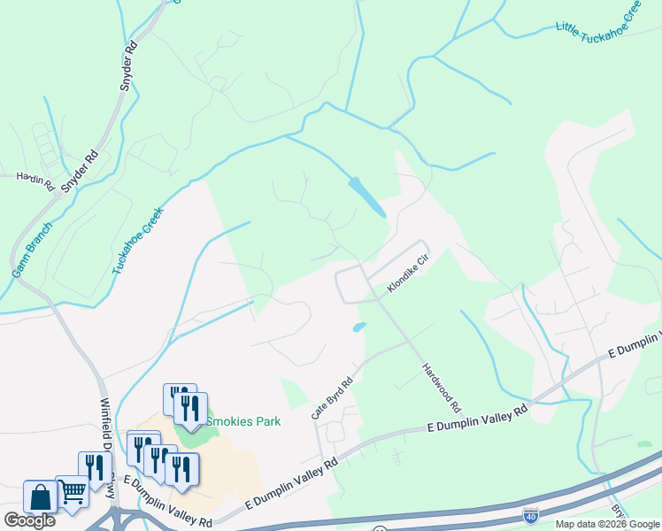 map of restaurants, bars, coffee shops, grocery stores, and more near 3843 Parkhurst Drive in Kodak