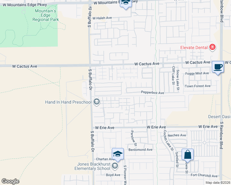map of restaurants, bars, coffee shops, grocery stores, and more near 7650 Lots Hills Drive in Las Vegas