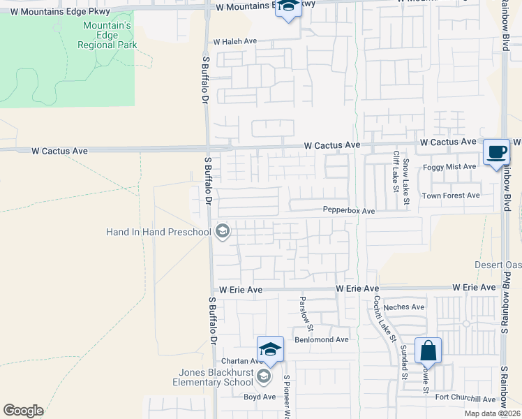 map of restaurants, bars, coffee shops, grocery stores, and more near 7651 Lots Hills Drive in Las Vegas