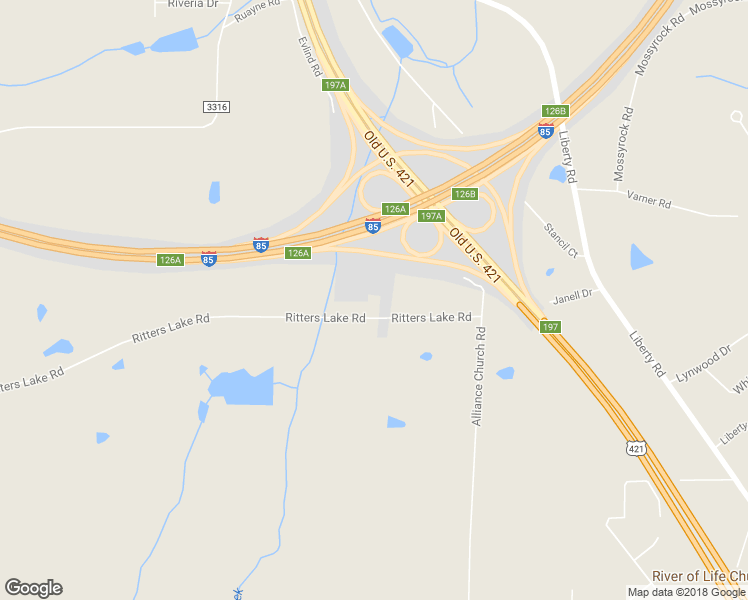 map of restaurants, bars, coffee shops, grocery stores, and more near 1421 Ritters Lake Road in Greensboro