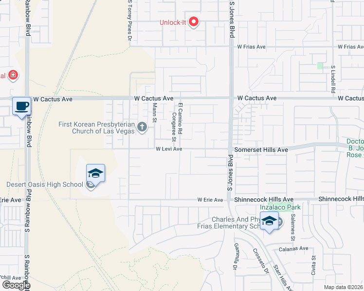 map of restaurants, bars, coffee shops, grocery stores, and more near 6297 Dollar Bill Court in Las Vegas