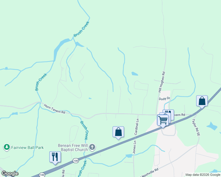 map of restaurants, bars, coffee shops, grocery stores, and more near 7323 Horn Tavern Court in Fairview