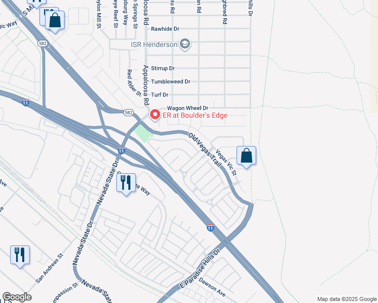 map of restaurants, bars, coffee shops, grocery stores, and more near 2462 Wrangler Walsh Lane in Henderson