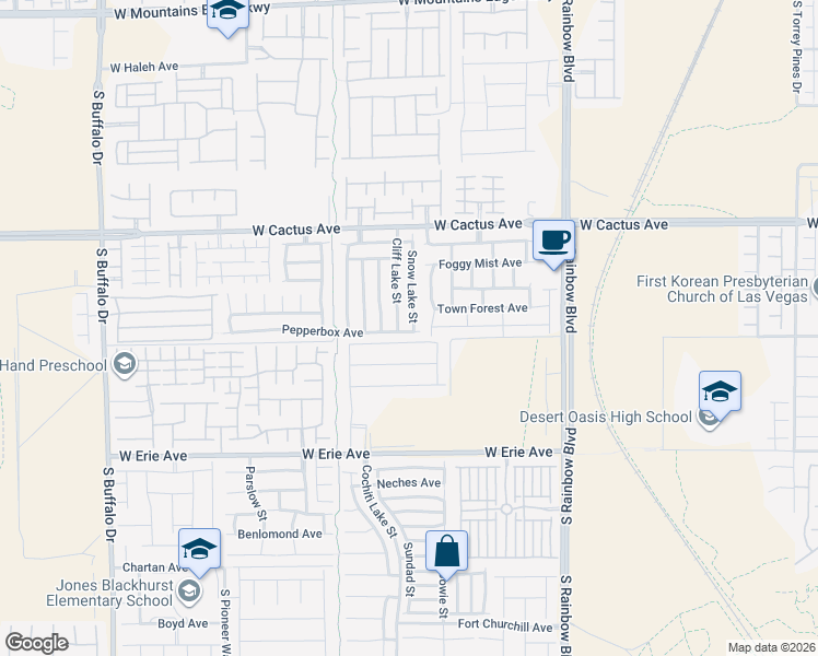 map of restaurants, bars, coffee shops, grocery stores, and more near 10679 Snow Lake Street in Las Vegas