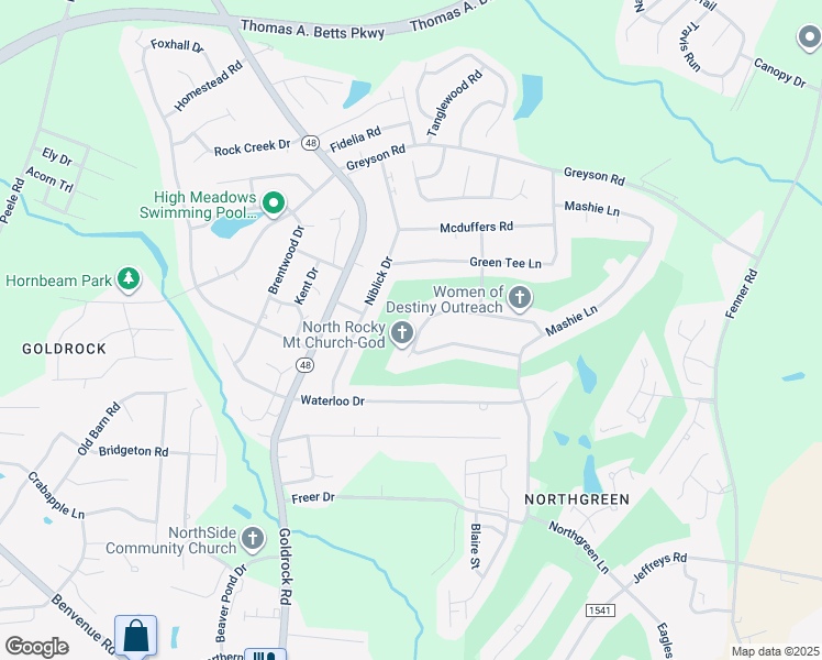 map of restaurants, bars, coffee shops, grocery stores, and more near 1257 Drivers Circle in Rocky Mount