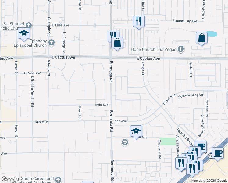 map of restaurants, bars, coffee shops, grocery stores, and more near 10705 Spruce Bough Street in Las Vegas