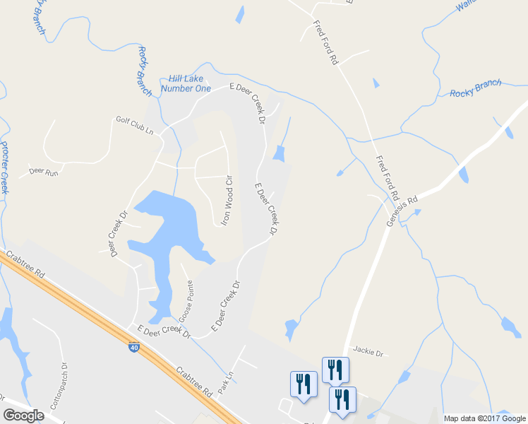 map of restaurants, bars, coffee shops, grocery stores, and more near 837 East Deer Creek Drive in Crossville