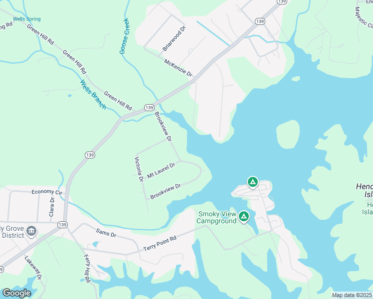 map of restaurants, bars, coffee shops, grocery stores, and more near 1640 Brookview Drive in Dandridge
