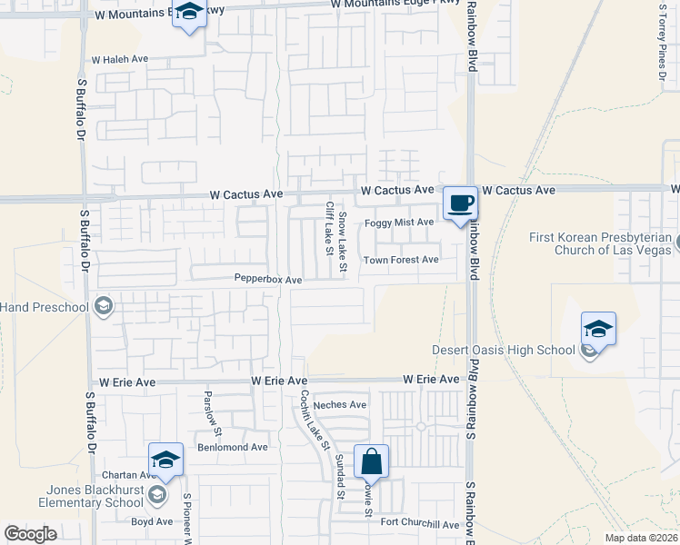 map of restaurants, bars, coffee shops, grocery stores, and more near 10679 Snow Lake Street in Las Vegas