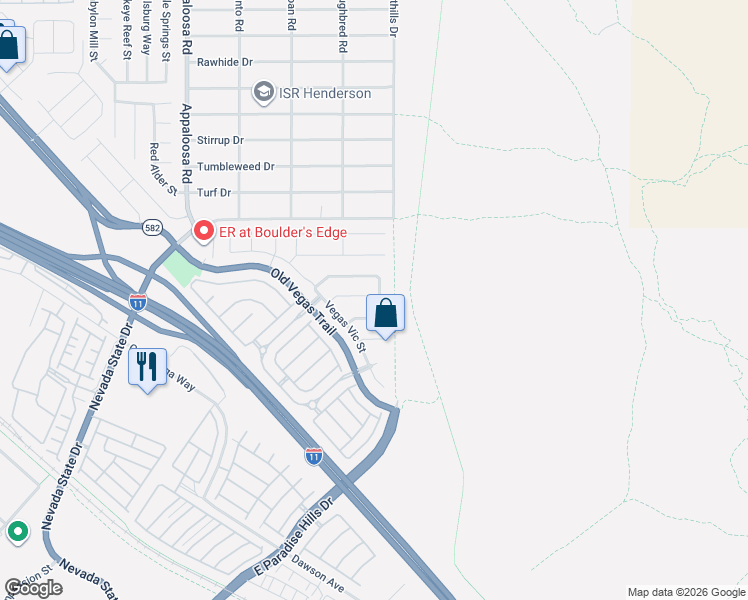 map of restaurants, bars, coffee shops, grocery stores, and more near 2451 Aladdin Lamp Street in Henderson
