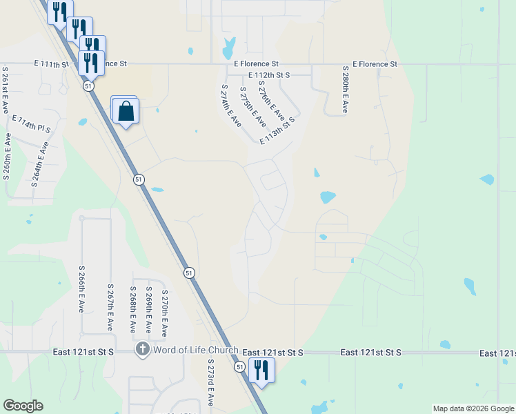 map of restaurants, bars, coffee shops, grocery stores, and more near 11805 Lone Oak Road in Coweta