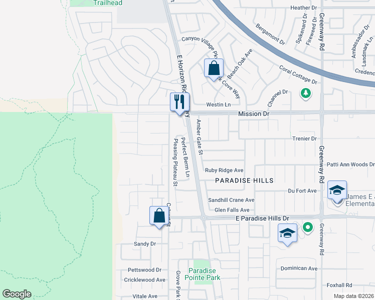 map of restaurants, bars, coffee shops, grocery stores, and more near 992 Perfect Berm Lane in Henderson