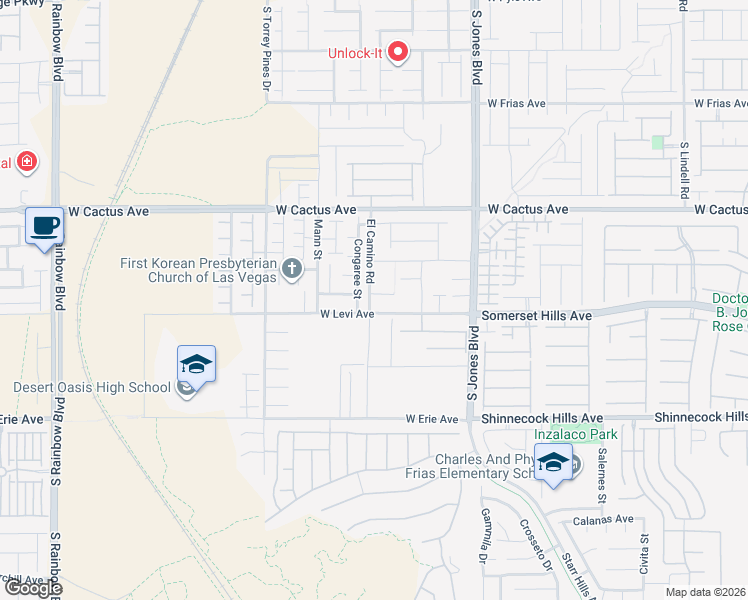 map of restaurants, bars, coffee shops, grocery stores, and more near 6297 Dollar Bill Court in Las Vegas