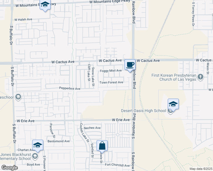 map of restaurants, bars, coffee shops, grocery stores, and more near 7100 Placid Lake Avenue in Las Vegas