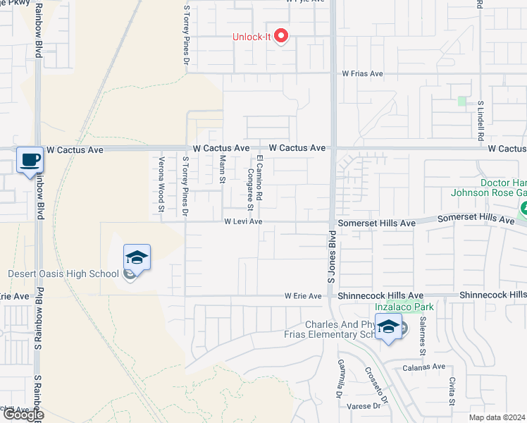 map of restaurants, bars, coffee shops, grocery stores, and more near 6291 Dollar Bill Court in Las Vegas