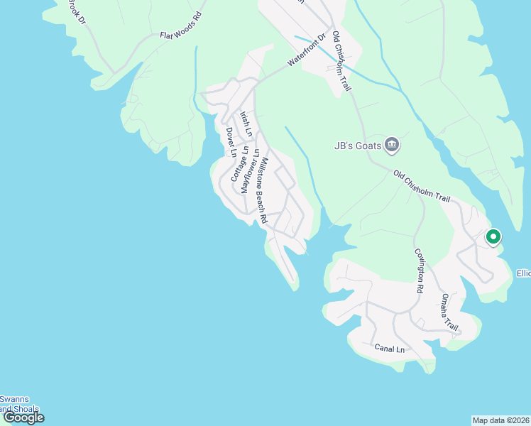 map of restaurants, bars, coffee shops, grocery stores, and more near 1542 Millstone Beach Road in Dandridge