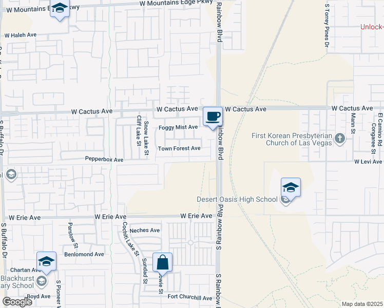 map of restaurants, bars, coffee shops, grocery stores, and more near 7014 Placid Lake Avenue in Las Vegas