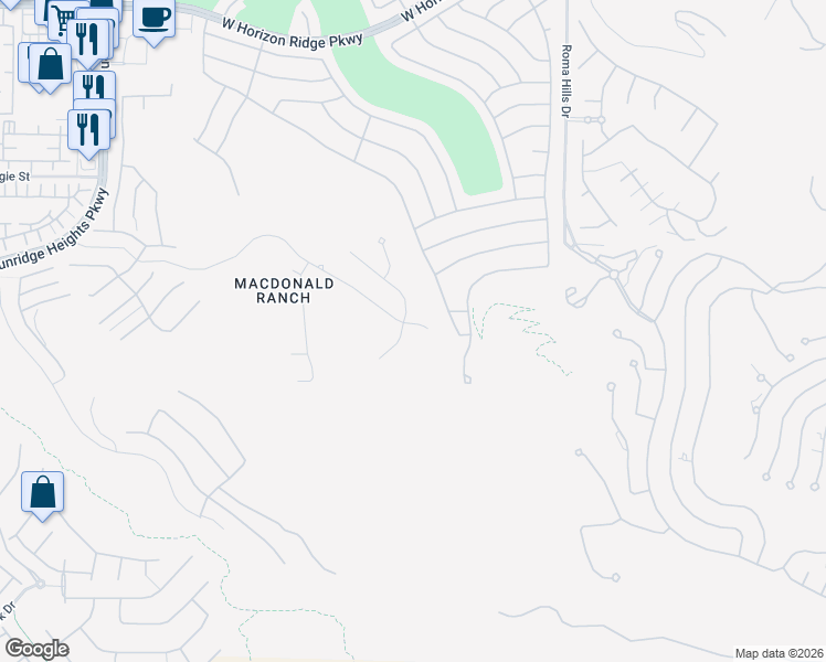 map of restaurants, bars, coffee shops, grocery stores, and more near 1933 Canyon Highlands Drive in Henderson