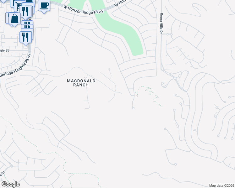 map of restaurants, bars, coffee shops, grocery stores, and more near 1933 Canyon Highlands Drive in Henderson
