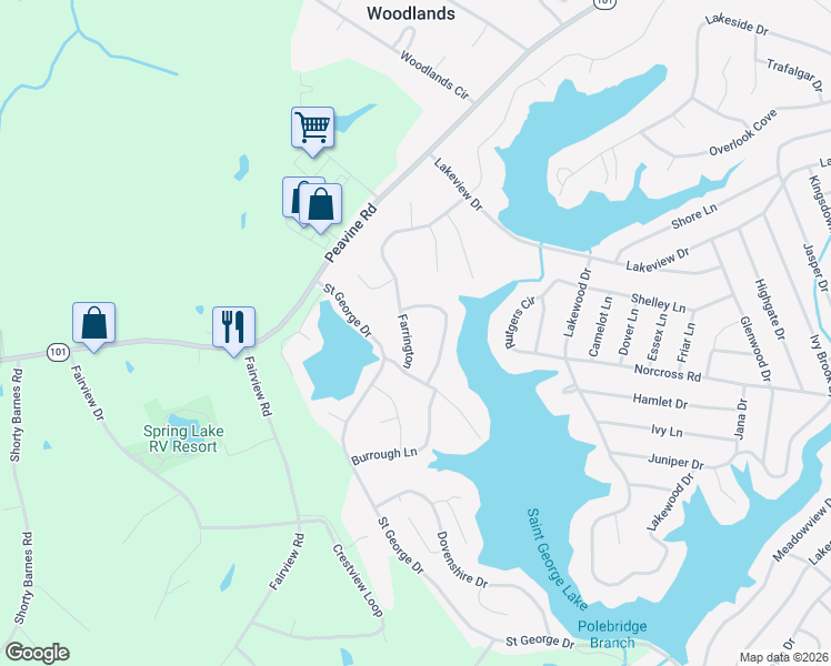 map of restaurants, bars, coffee shops, grocery stores, and more near 110 Farrington Road in Crossville