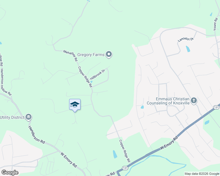 map of restaurants, bars, coffee shops, grocery stores, and more near 3916 Valleybrook Drive in Knoxville