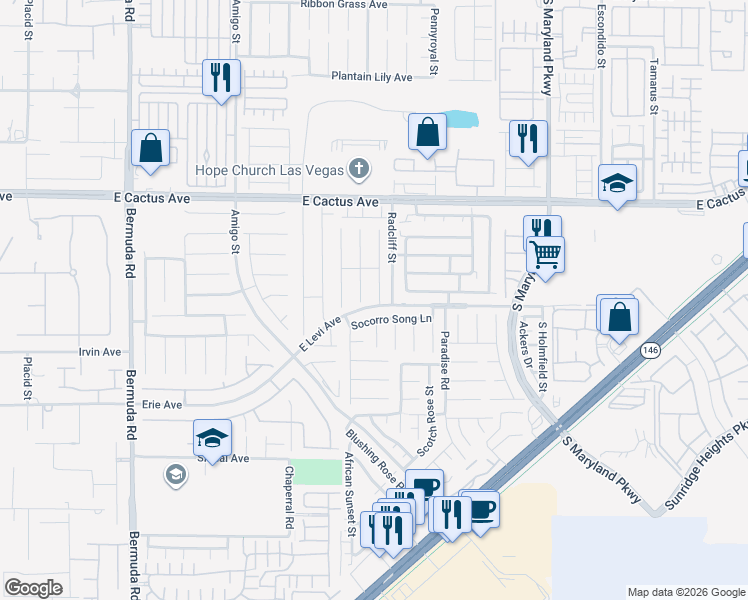 map of restaurants, bars, coffee shops, grocery stores, and more near 10683 Salmon Leap Street in Las Vegas