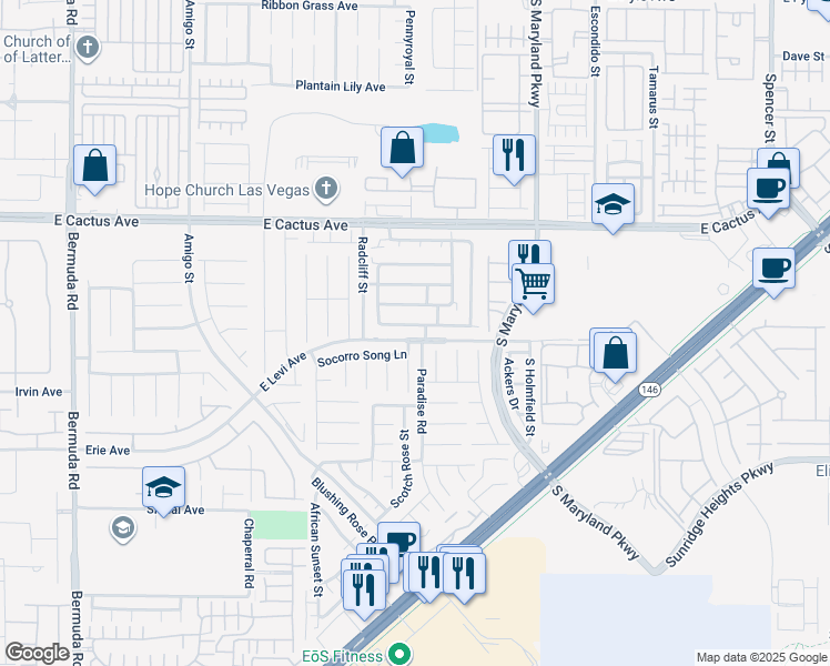map of restaurants, bars, coffee shops, grocery stores, and more near 989 Coronado Peak Avenue in Las Vegas