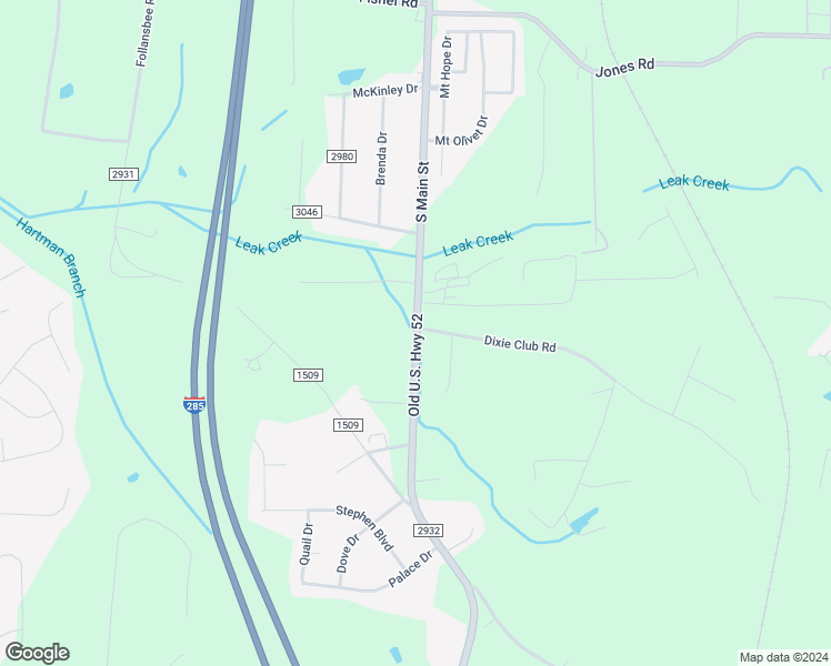 map of restaurants, bars, coffee shops, grocery stores, and more near 13087 Old U.S. Highway 52 in Winston-Salem