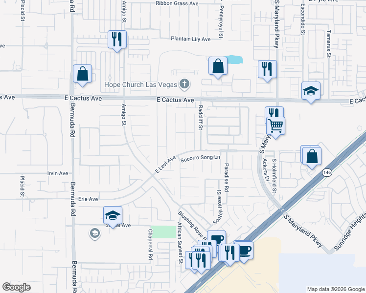 map of restaurants, bars, coffee shops, grocery stores, and more near 10683 Salmon Leap Street in Las Vegas