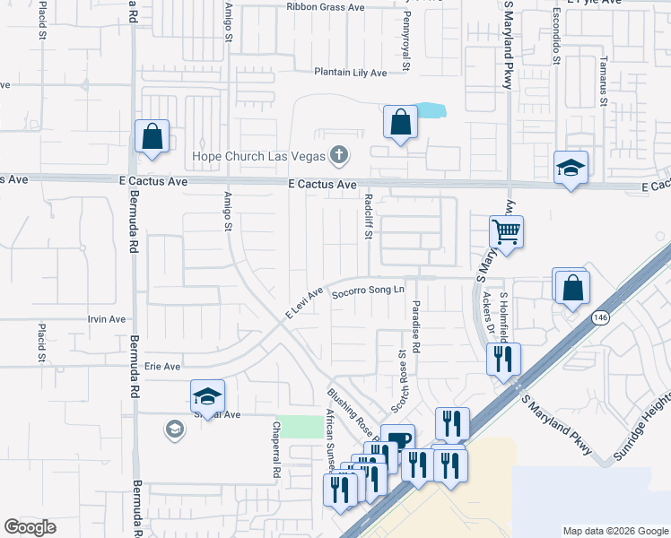 map of restaurants, bars, coffee shops, grocery stores, and more near 10683 Salmon Leap Street in Las Vegas