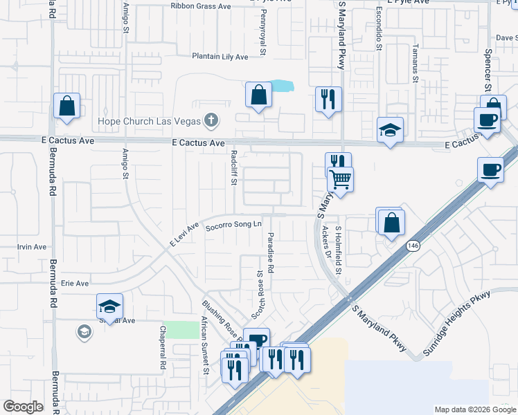 map of restaurants, bars, coffee shops, grocery stores, and more near 967 Coronado Peak Avenue in Las Vegas