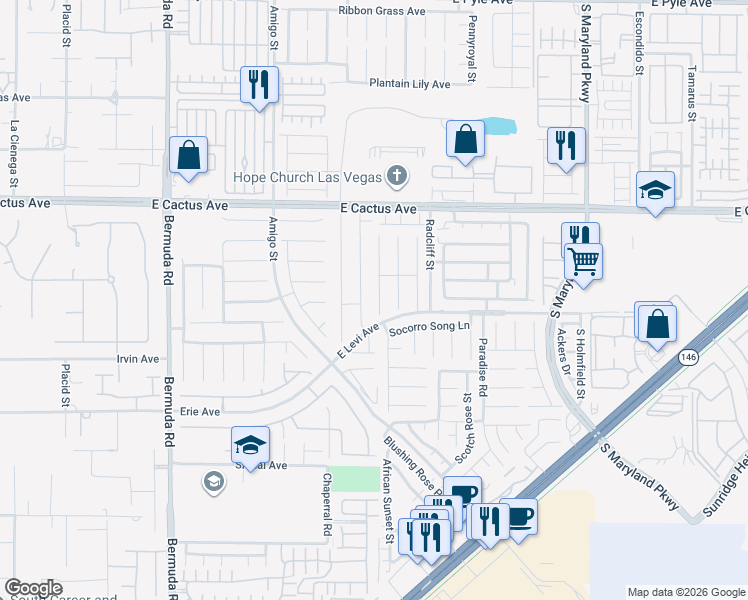 map of restaurants, bars, coffee shops, grocery stores, and more near 10687 Medicine Bow Street in Las Vegas
